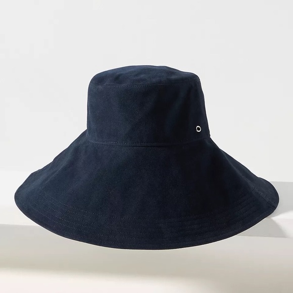 NWT Anthropologie Wyeth Waterproof Bucket Hat Navy Blue - Picture 3 of 4